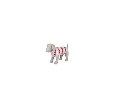 Hundkläder Pollino pullover XXS 24cm vit/grå/röd