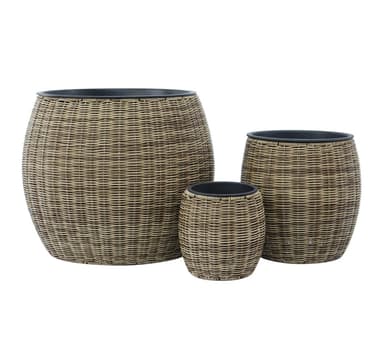 Planteringskruka WICKER D48xH40cm, ljusbrun