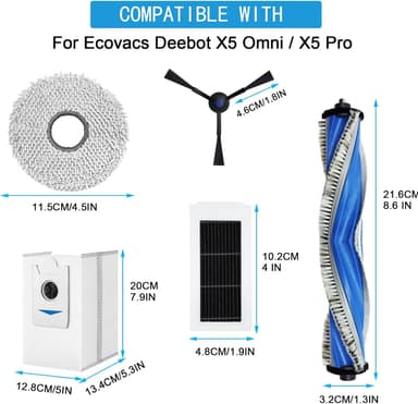 Ecovacs Deebot X5 Omni, X5 Pro Robotdammsugartillbehörssats