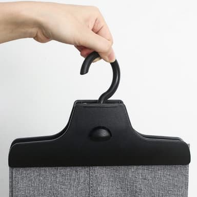 Tyg leggingshängare med klämma Svart