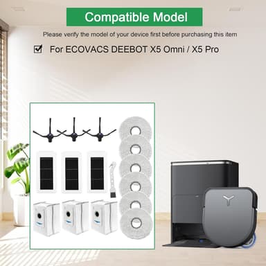 Ecovacs Deebot X5 Omni, X5 Pro Robotdammsugartillbehörssats