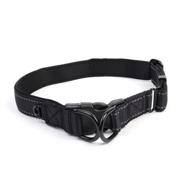 Reflekterande hundhalsband i nylon, justerbart djurhalsband L