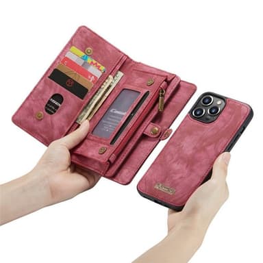 CaseMe mobilfodral 008 8-kort iPhone 15 Pro Max - Röd