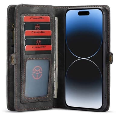 CaseMe mobilfodral 008 8-kort iPhone 15 - Svart/grå