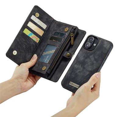 CaseMe mobilfodral 008 8-kort iPhone 16 Plus - Svart/grå
