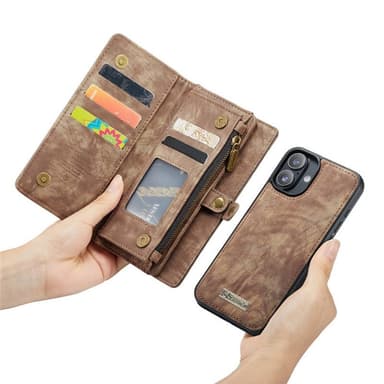 CaseMe mobilfodral 008 8-kort iPhone 16 Plus - Brun