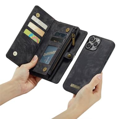CaseMe mobilfodral 008 8-kort iPhone 16 Pro Max - Svart/grå
