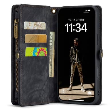 CaseMe mobilfodral 008 8-kort iPhone 16 Pro Max - Svart/grå
