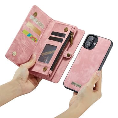 CaseMe mobilfodral 008 8-kort iPhone 16 - Rosa