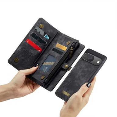 CaseMe mobilfodral 008 8-kort Google Pixel 9 - Svart/grå
