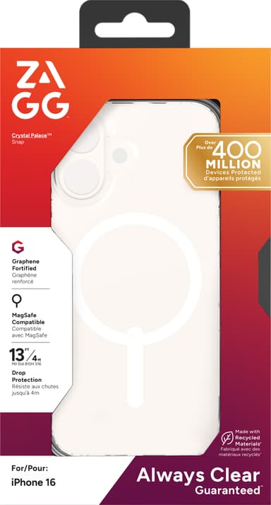 Zagg iPhone 16 Crystal Palace Snap fodral (genomskinligt)