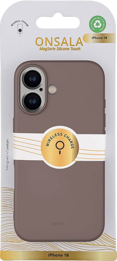 Onsala iPhone 16 Silikonskal (choklad)