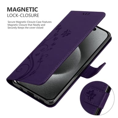 iPhone 16 PRO MAX Plånboksfodral Skal (Purpur)