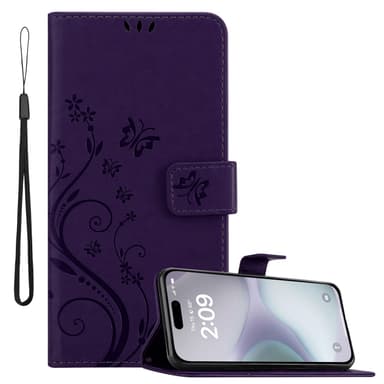 iPhone 16 PLUS Plånboksfodral Skal (Purpur)