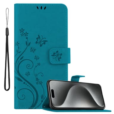iPhone 16 PRO Plånboksfodral Skal (Blå)