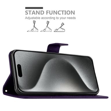iPhone 16 PRO MAX Plånboksfodral Skal (Purpur)