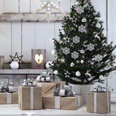 Juldekoration Snökristall silver 12-pack