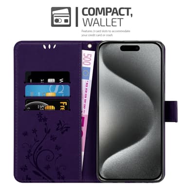 iPhone 16 PRO MAX Plånboksfodral Skal (Purpur)