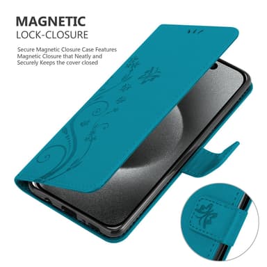 iPhone 16 PRO MAX Plånboksfodral Skal (Blå)
