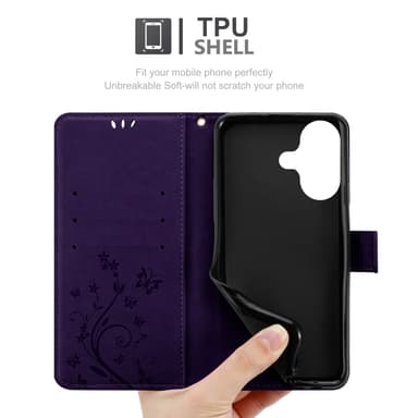 iPhone 16 PLUS Plånboksfodral Skal (Purpur)