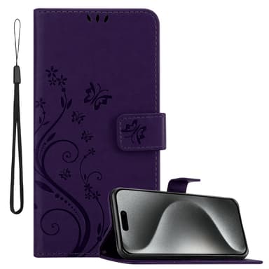iPhone 16 PRO Plånboksfodral Skal (Purpur)