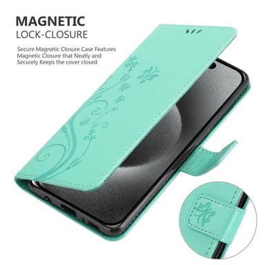 iPhone 16 PRO MAX Plånboksfodral Skal (Turkos)