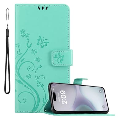 iPhone 16 PLUS Plånboksfodral Skal (Turkos)
