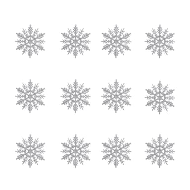 Juldekoration Snökristall silver 12-pack