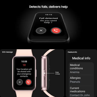 Samsung Galaxy Fit3 aktivitetsarmband (rosa guld)