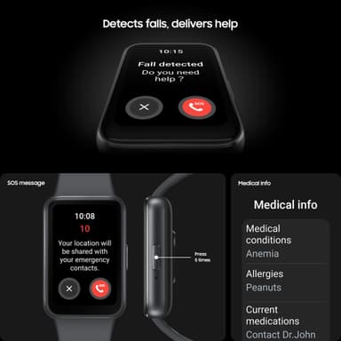 Samsung Galaxy Fit3 aktivitetsarmband (mörkgrå)