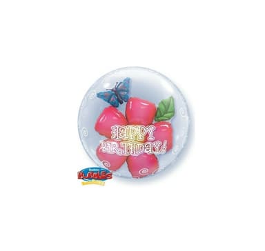 BDay Flower' dubbel bubbla ballong