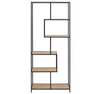 Hylla SEAFORD 77x35xH185cm, vild ek/svart