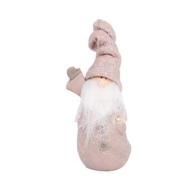 Stående tomte STAR LIGHT, H30cm, rosa