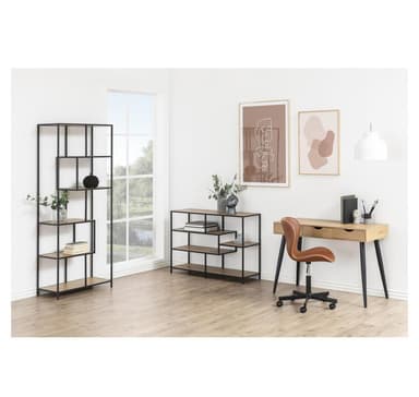Hylla SEAFORD 77x35xH185cm, vild ek/svart