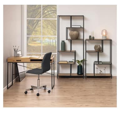 Hylla SEAFORD 77x35xH185cm, vild ek/svart