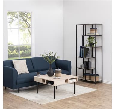 Hylla SEAFORD 77x35xH185cm, vild ek/svart
