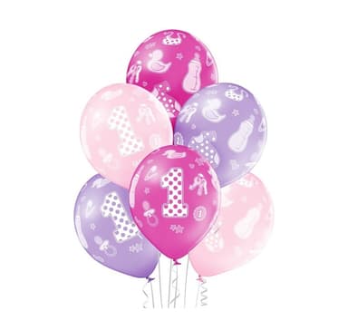 Latexset '1st Birthday Girl' (6 st)
