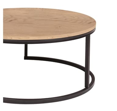 Soffbord BRITU D80xH35cm, ljust trä