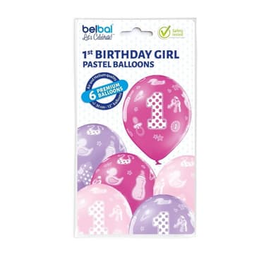 Latexset '1st Birthday Girl' (6 st)