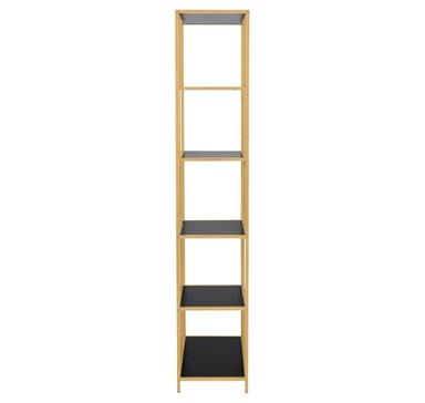 Hylla SEAFORD 77x35xH185cm, svart/guld