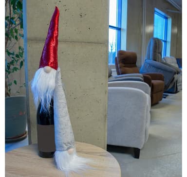 Tomte/ flaskdekoration PUP, silver, H30cm