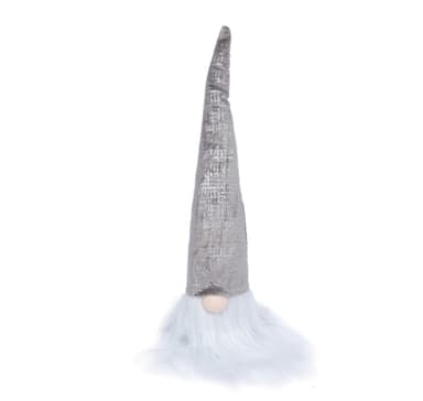 Tomte/ flaskdekoration PUP, silver, H30cm