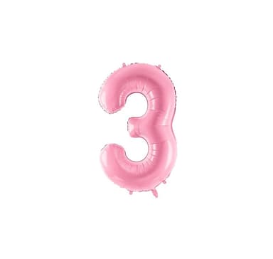 Nummer ""3"" Pastellrosa