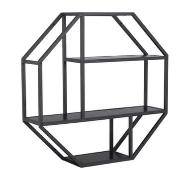 Vägghylla SEAFORD 77x22xH77cm, svart