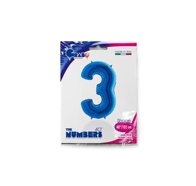 Nummer ""3"" Blå