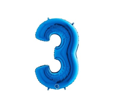 Nummer ""3"" Blå