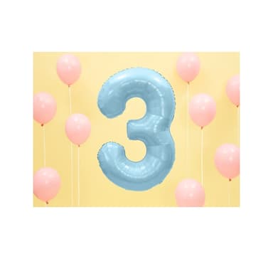 Nummer ""3"" Pastellblå