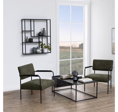 Vägghylla SEAFORD 75x20xH91cm, svart
