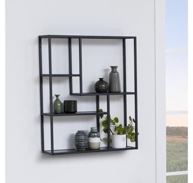 Vägghylla SEAFORD 75x20xH91cm, svart