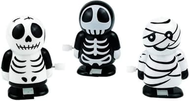3 st uppvridbara skelett, Halloween-leksaker